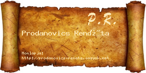 Prodanovics Renáta névjegykártya